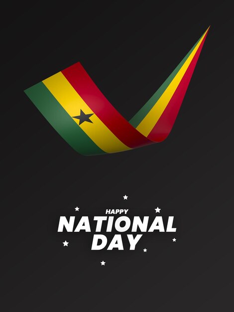 Cinta de banner del día de la independencia nacional de diseño de elemento de bandera de ghana psd