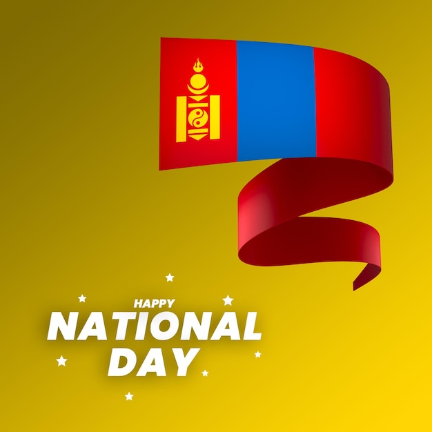 Cinta de banner del día de la independencia nacional de diseño de elemento de bandera de mongolia psd