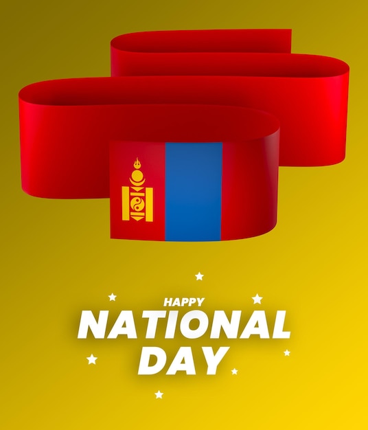Cinta de banner del día de la independencia nacional de diseño de elemento de bandera de mongolia psd