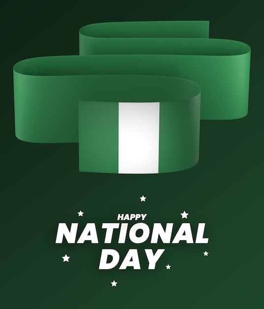 PSD cinta de banner del día de la independencia nacional del diseño del elemento de la bandera de nigeria psd