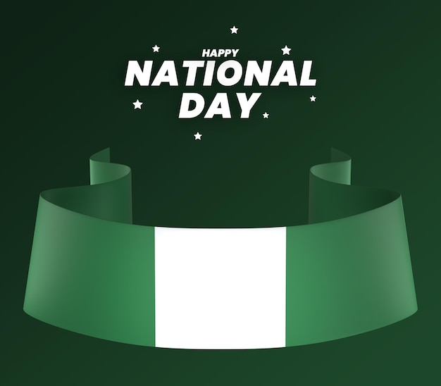 Cinta de banner del día de la independencia nacional del diseño del elemento de la bandera de nigeria psd