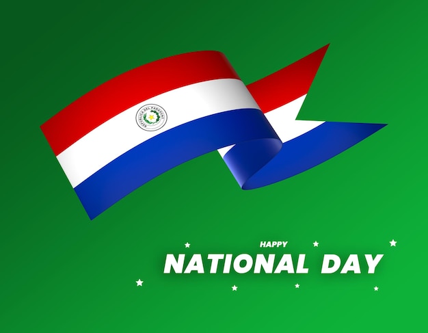 Cinta de banner del día de la independencia nacional del diseño del elemento de la bandera de paraguay psd