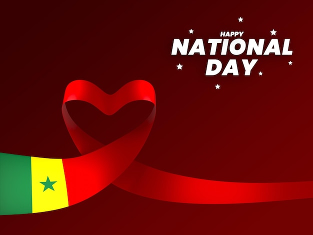 Cinta de banner del día de la independencia nacional de diseño de elemento de bandera de senegal psd