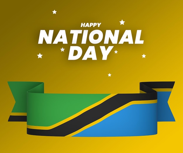 PSD cinta de banner del día de la independencia nacional de diseño de elemento de bandera de tanzania psd