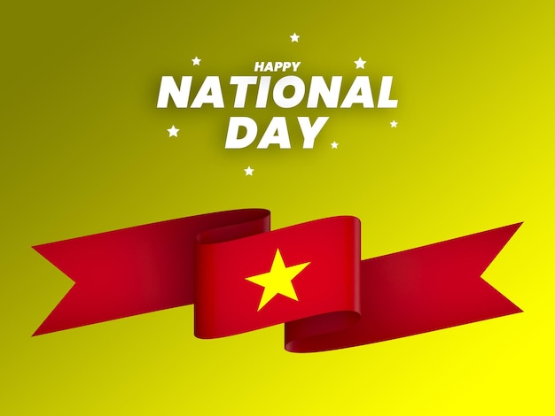 PSD cinta de banner del día de la independencia nacional de diseño de elemento de bandera de vietnam psd