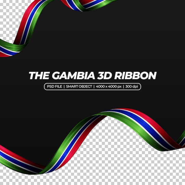 PSD cinta con el color de la bandera de gambia 3d