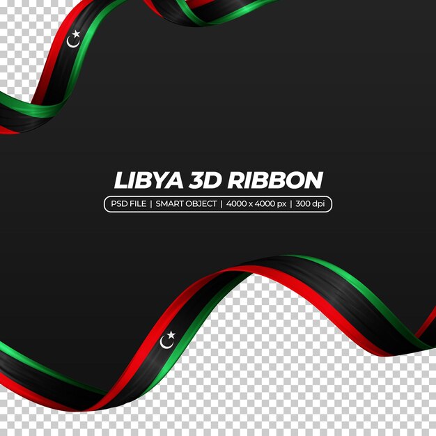 Cinta con color de bandera de libia 3d
