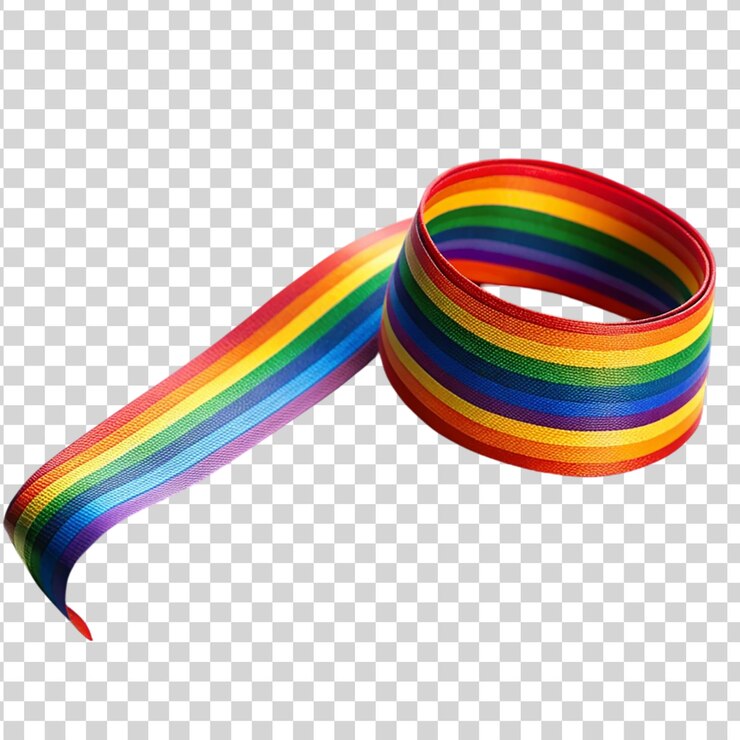 PSD la cinta de colores del arco iris aislada sobre un fondo transparente