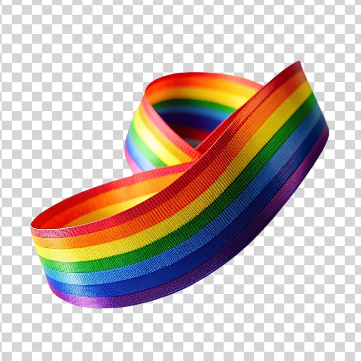 PSD la cinta de colores del arco iris aislada sobre un fondo transparente