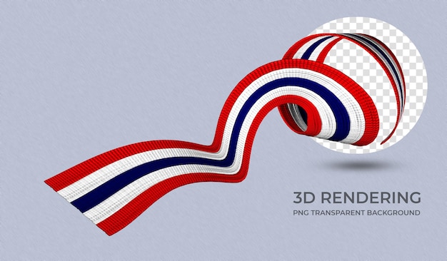 Cinta con colores de la bandera de tailandia representación 3d fondo transparente