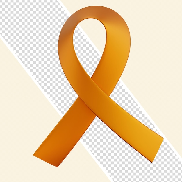 Cinta de conciencia naranja aislada 3D Render ilustración