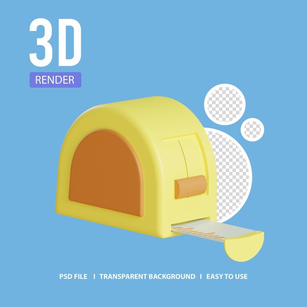 Cinta métrica de icono de render 3d