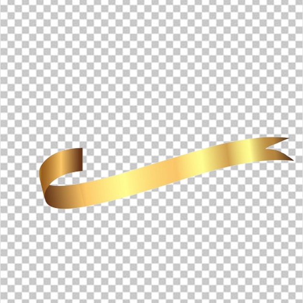 cinta de oro con una cinta sobre un fondo transparente