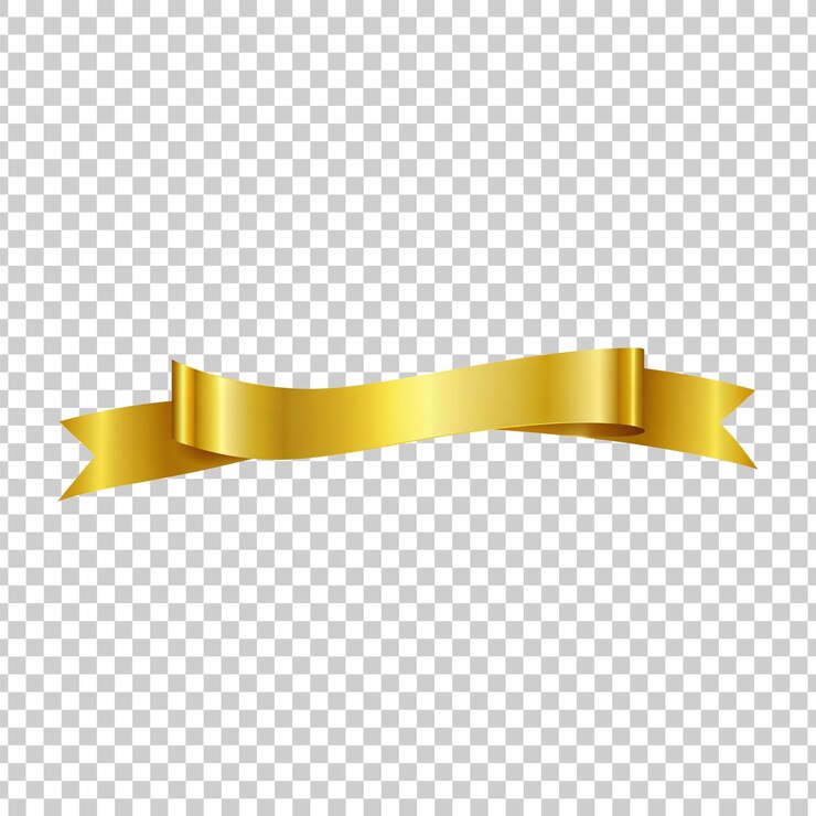 PSD cinta de oro sobre un fondo transparente