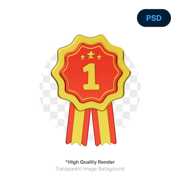 Cinta Premio Icono 3D Premium PSD