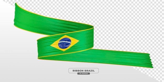 Cinta realista con los colores y la bandera de Brasil en 3D Render