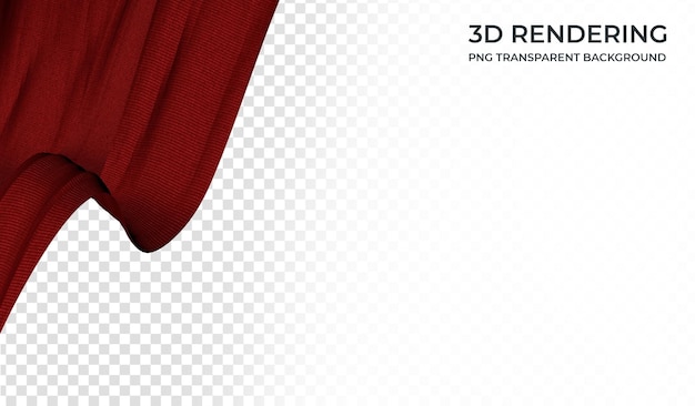 Cinta realista con fondo transparente de representación 3d de color rojo