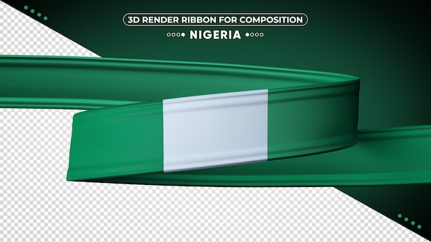 PSD cinta de render 3d de nigeria para composición
