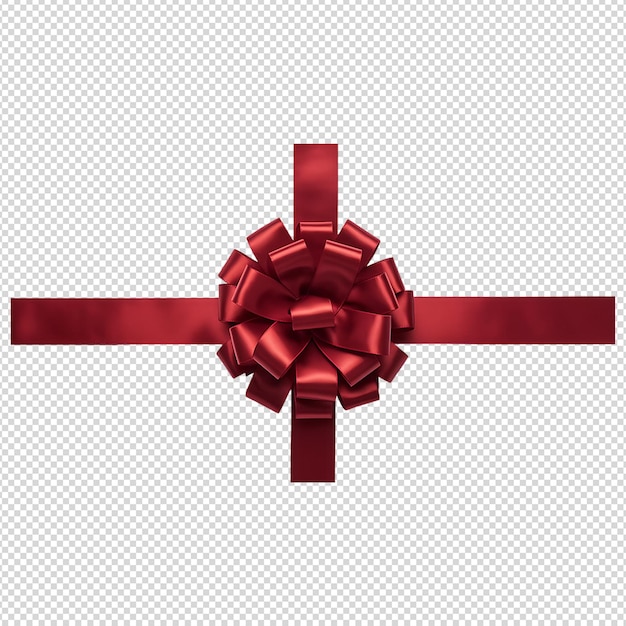 cinta roja y lazo en fondo transparente para el diseño de regalos y decoraciones
