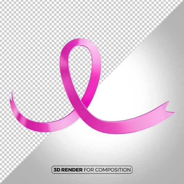 una cinta rosada para el cáncer de mama se muestra en un fondo gris