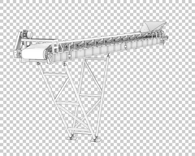 PSD cinta transportadora aislada sobre fondo transparente ilustración de renderizado 3d