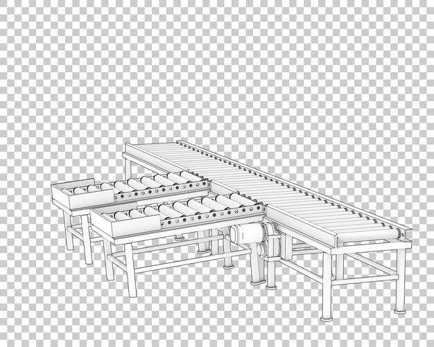 PSD cinta transportadora aislada sobre fondo transparente ilustración de renderizado 3d