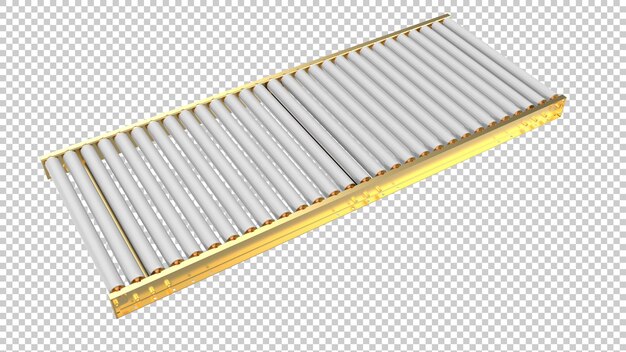 Cinta transportadora aislada sobre fondo transparente ilustración de renderizado 3d