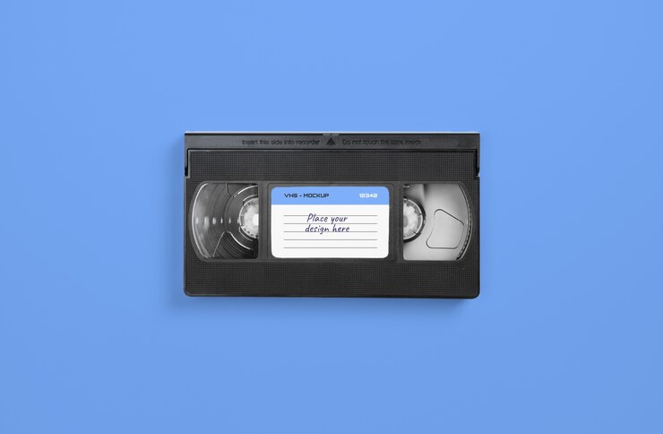 PSD cinta vhs retro con estuche