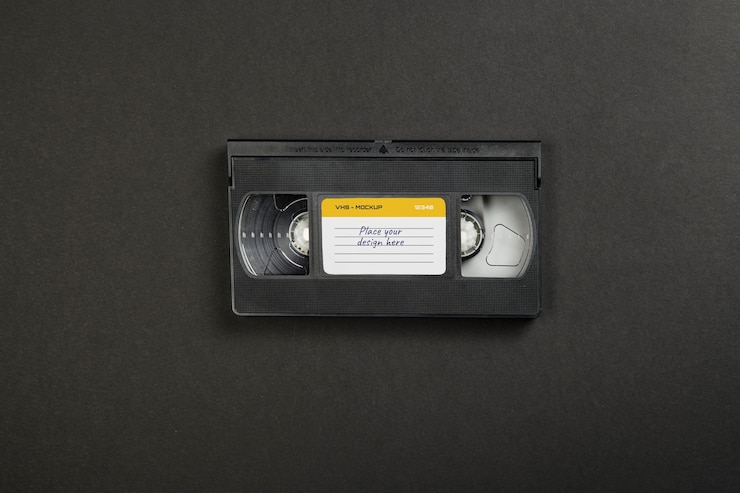 PSD cinta vhs retro con estuche