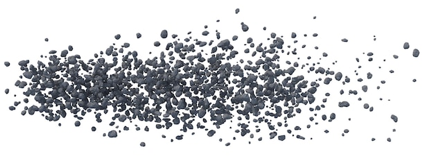 Cintura di asteroidi isolato sfondo trasparente rendering 3d