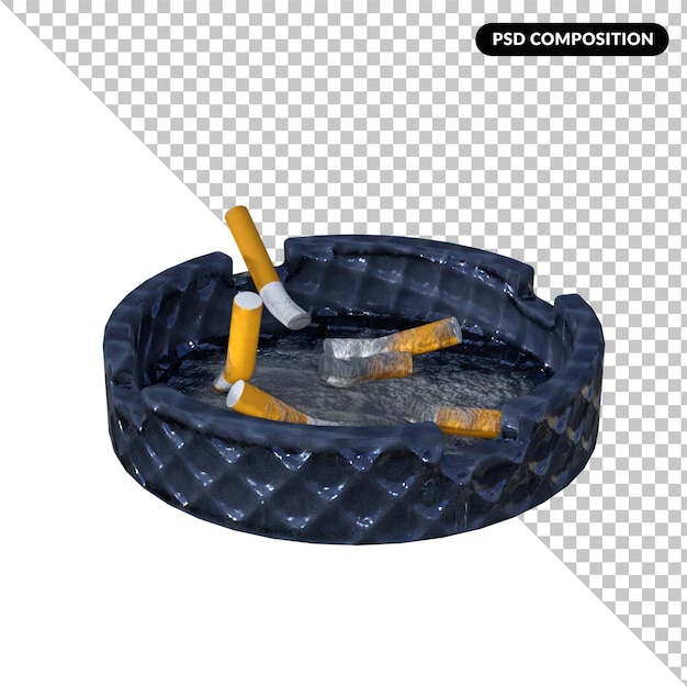 PSD cinzeiro cigaret isolado 3d