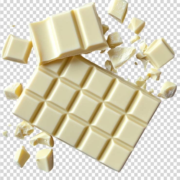 PSD cioccolato bianco isolato su sfondo trasparente