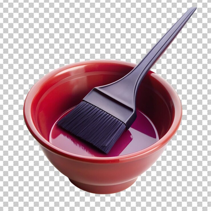 PSD ciotola e pennello per mescolare i colori dei capelli