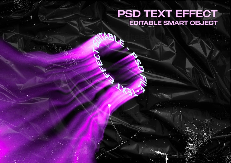 PSD circle flow text effect