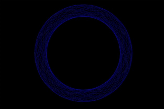 circles made of blue lines on a black background A geometric abstraction ideal for techstyle design
