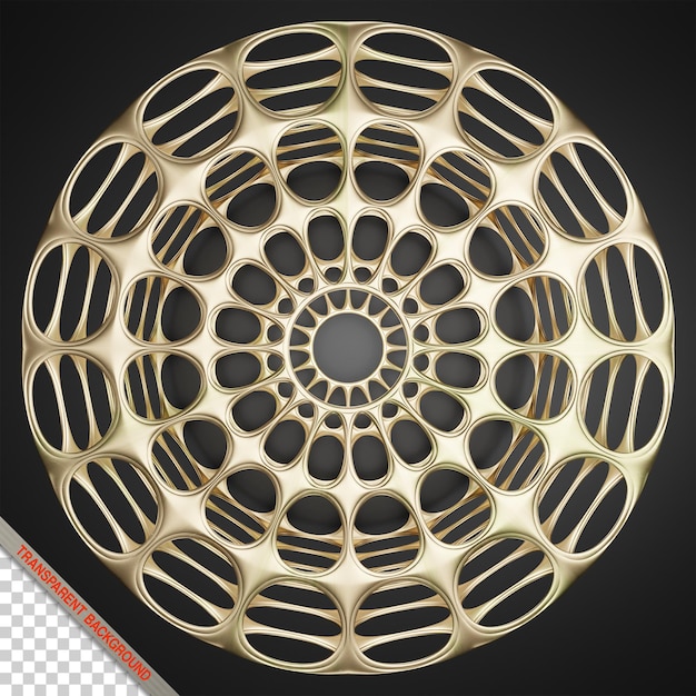 Circolo 3D in metallo d'oro astratto
