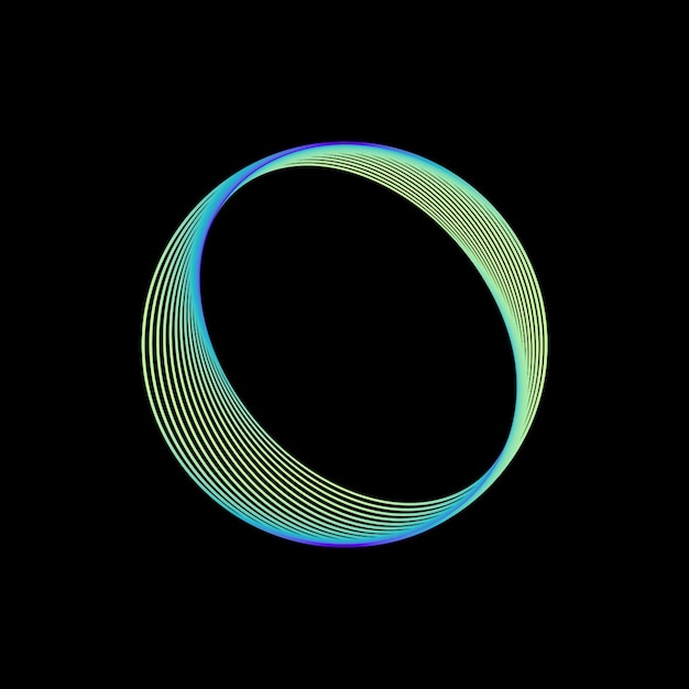 Circolo al neon luminoso con linee rotanti
