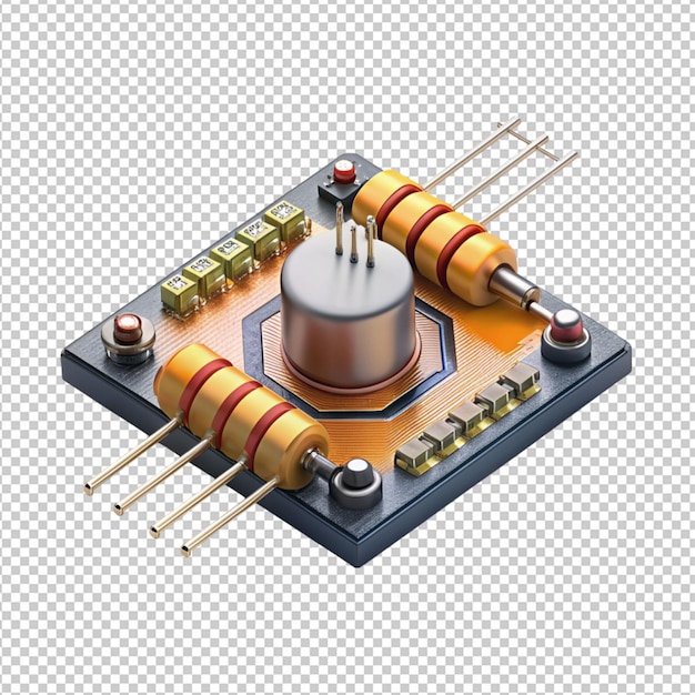 PSD circuito de radiofrequência em fundo transparente