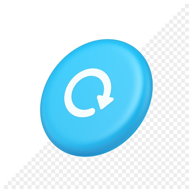circular arrow button curved dynamic loading progress navigation cursor 3d isometric realistic icon