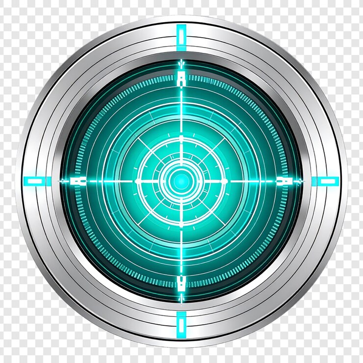 PSD circular teal target graphic design