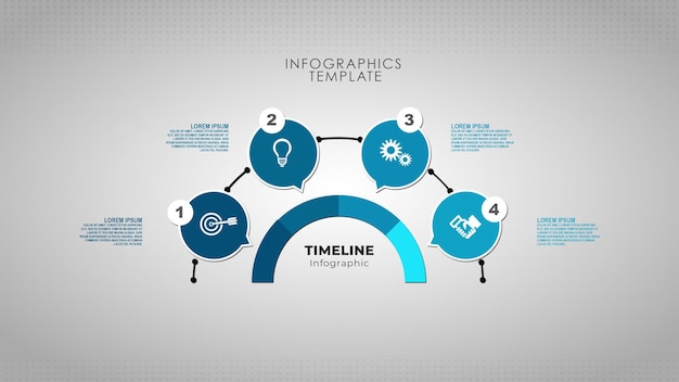 Circular timeline steps infographics steps template