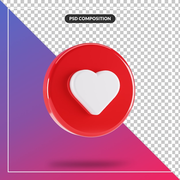 PSD círculo 3d brillante como icono de instagram aislado