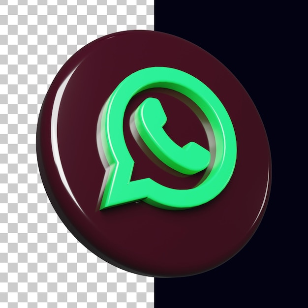 Círculo 3d com logotipo do whatsapp