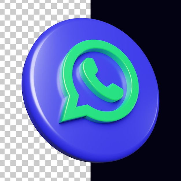 PSD círculo 3d com logotipo do whatsapp