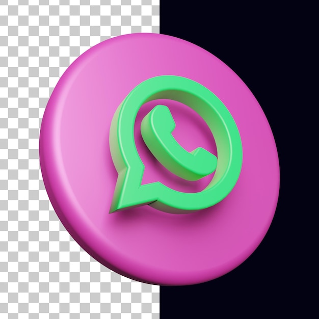 Círculo 3d com logotipo do whatsapp