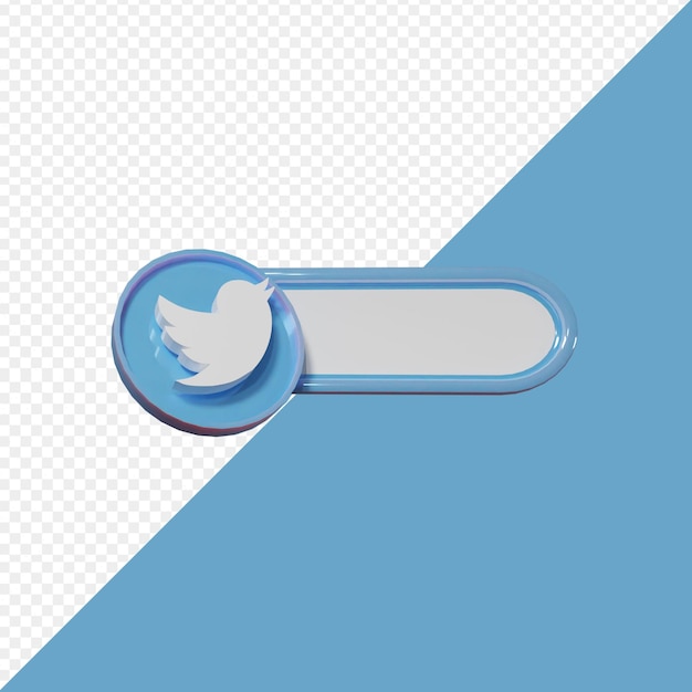 Círculo 3D con icono de Twitter