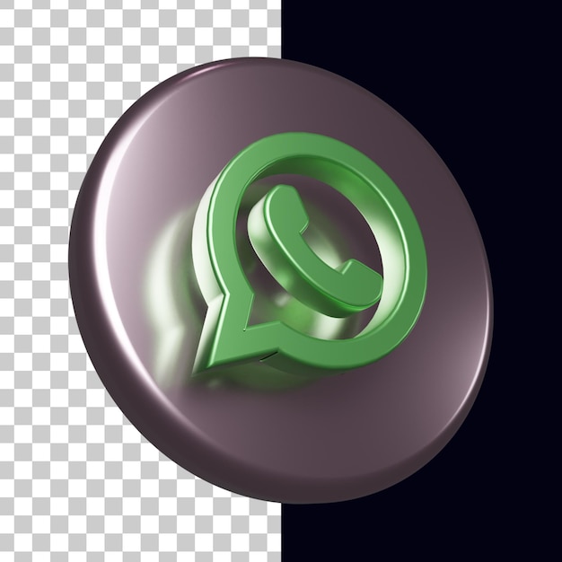 PSD círculo 3d con logo de whatsapp