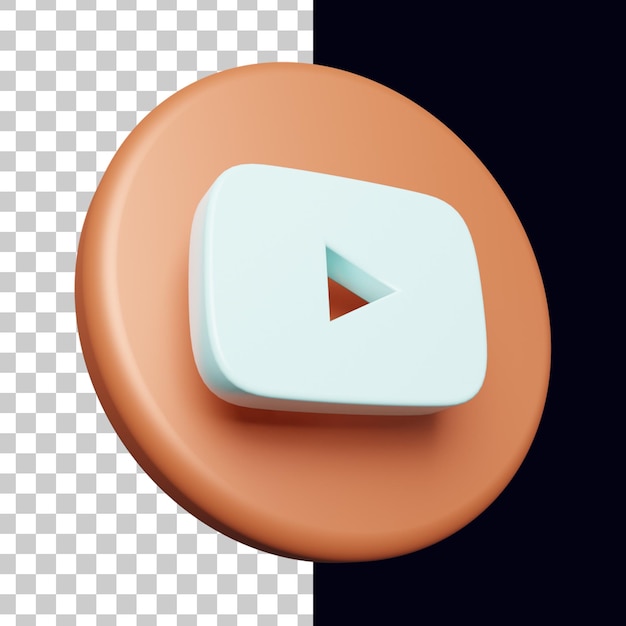 Círculo 3d con logo de youtube