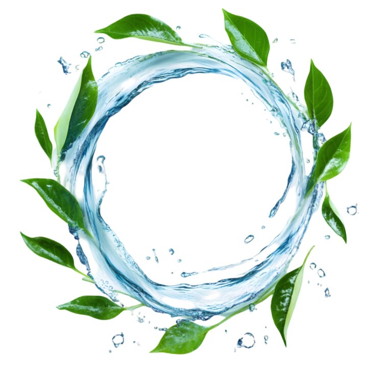 PSD círculo de agua con hojas