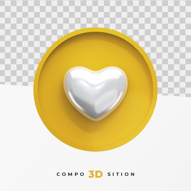 Círculo amarelo como ícone de renderização 3d